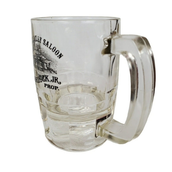 Vtg Jersey Lilly Saloon thick glass beer bar mug F Horlock Jr - Picture 2 of 8